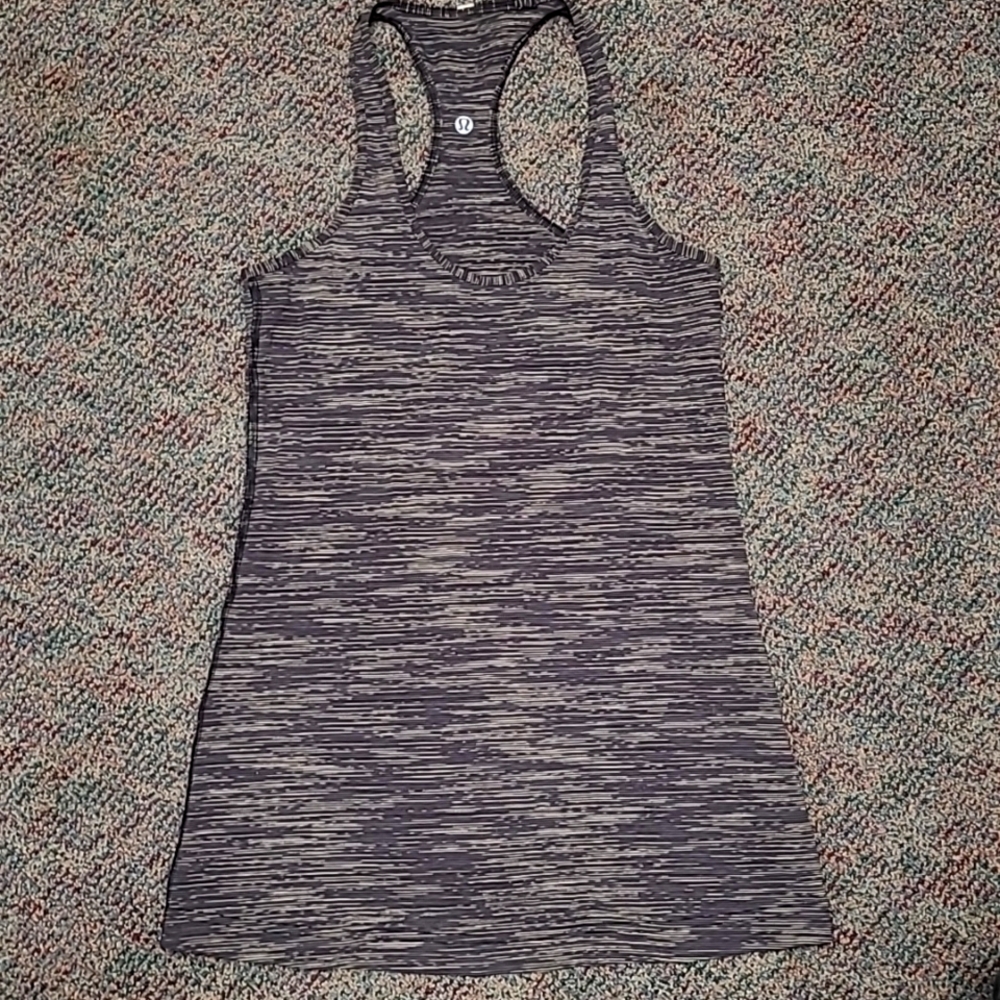Lululemon Tank Top Racerback Dark Heather Gray Pullover Scoop Neck
